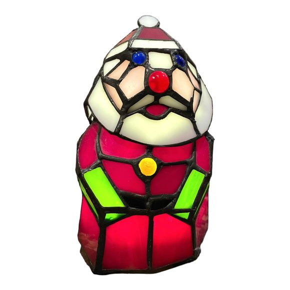 Hand Made LED Lighted Santa Claus Accent Lamp Lighted Art Glass by River of Good - Picture 3 of 12